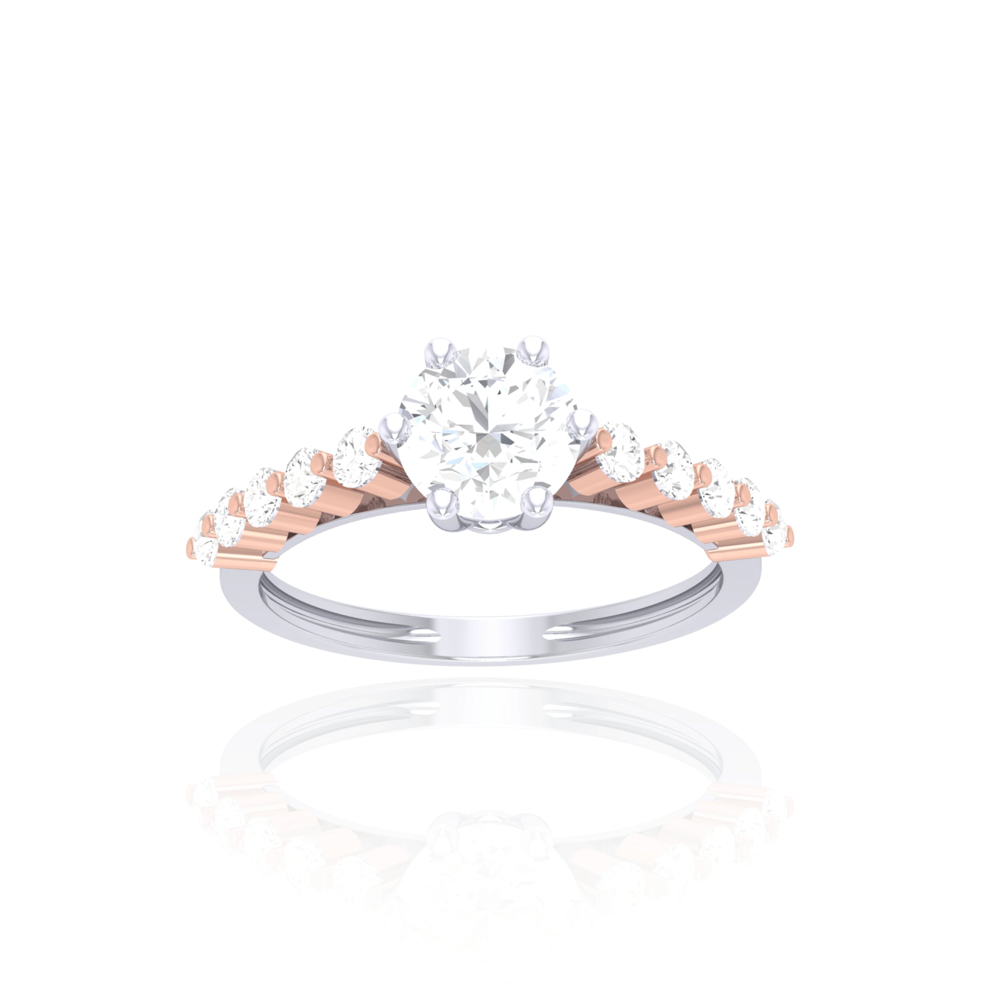 925 Silver Two-Tone Solitaire Ring for Women