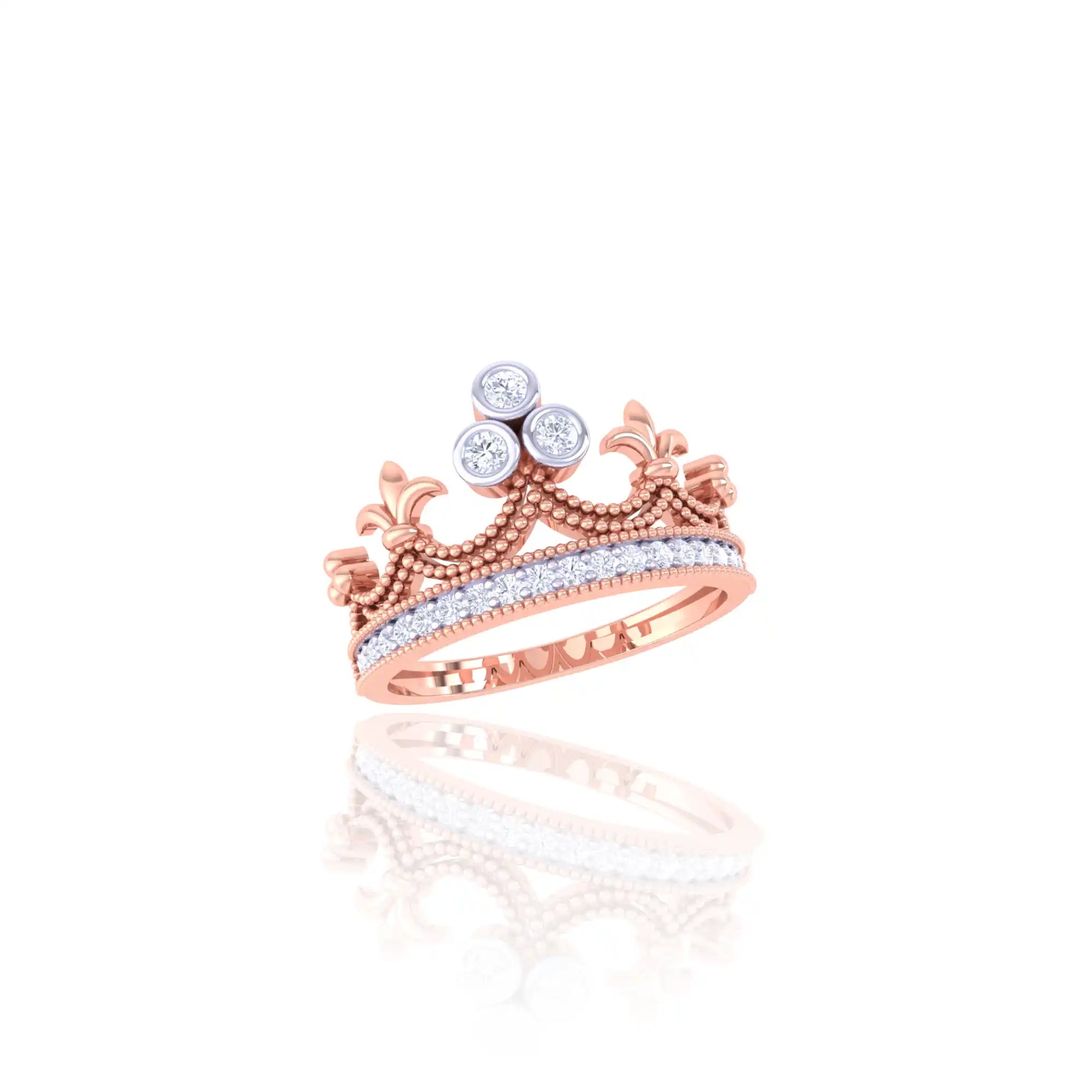92.5 Sterling Silver Fleur-de-Lis Crown Ring