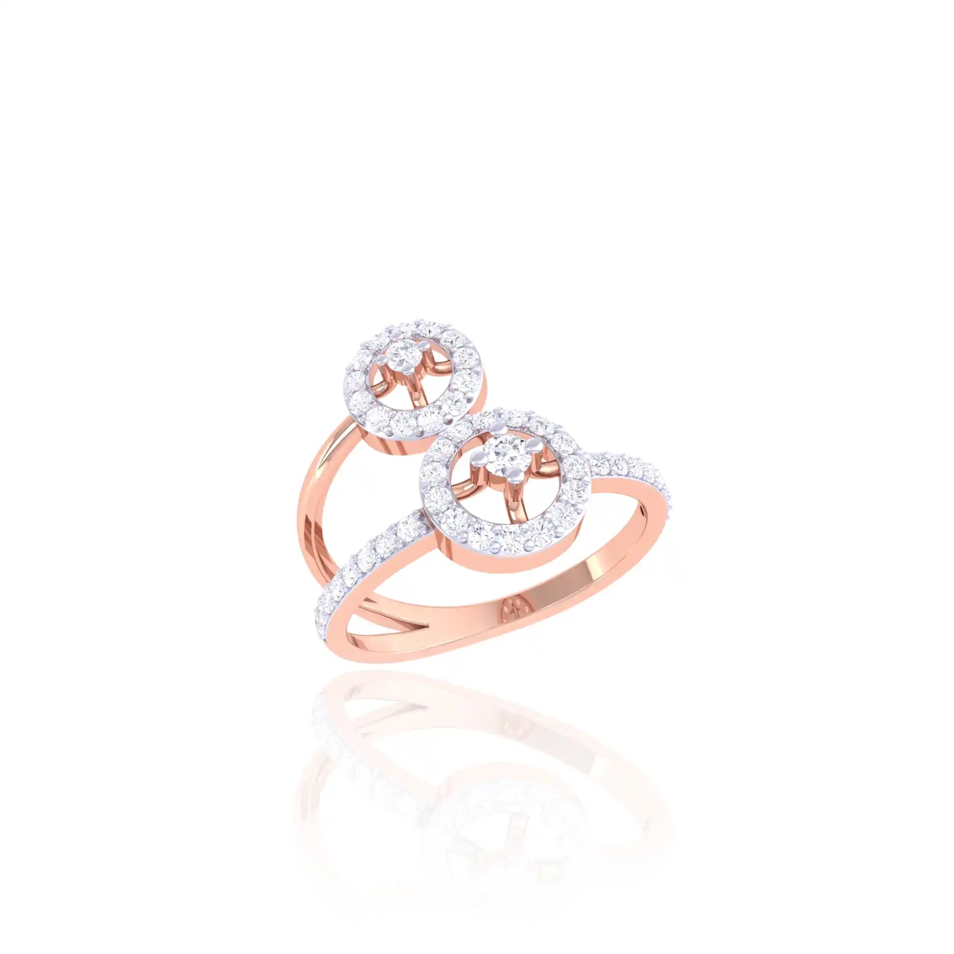 92.5 Sterling Silver Double Circle Ring