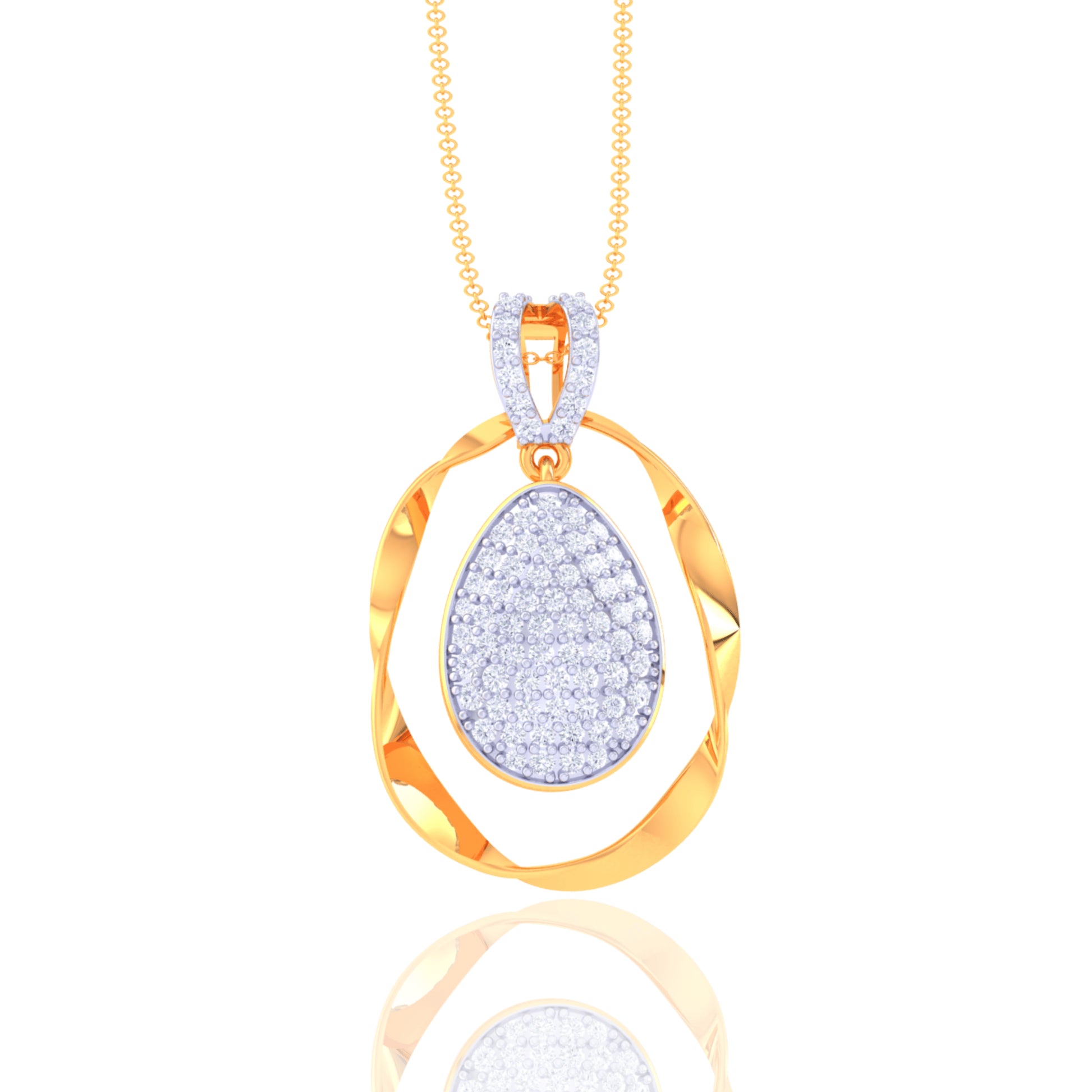 925 Silver Oval Design Pendant & Chain for Women | Elegant & Timeless