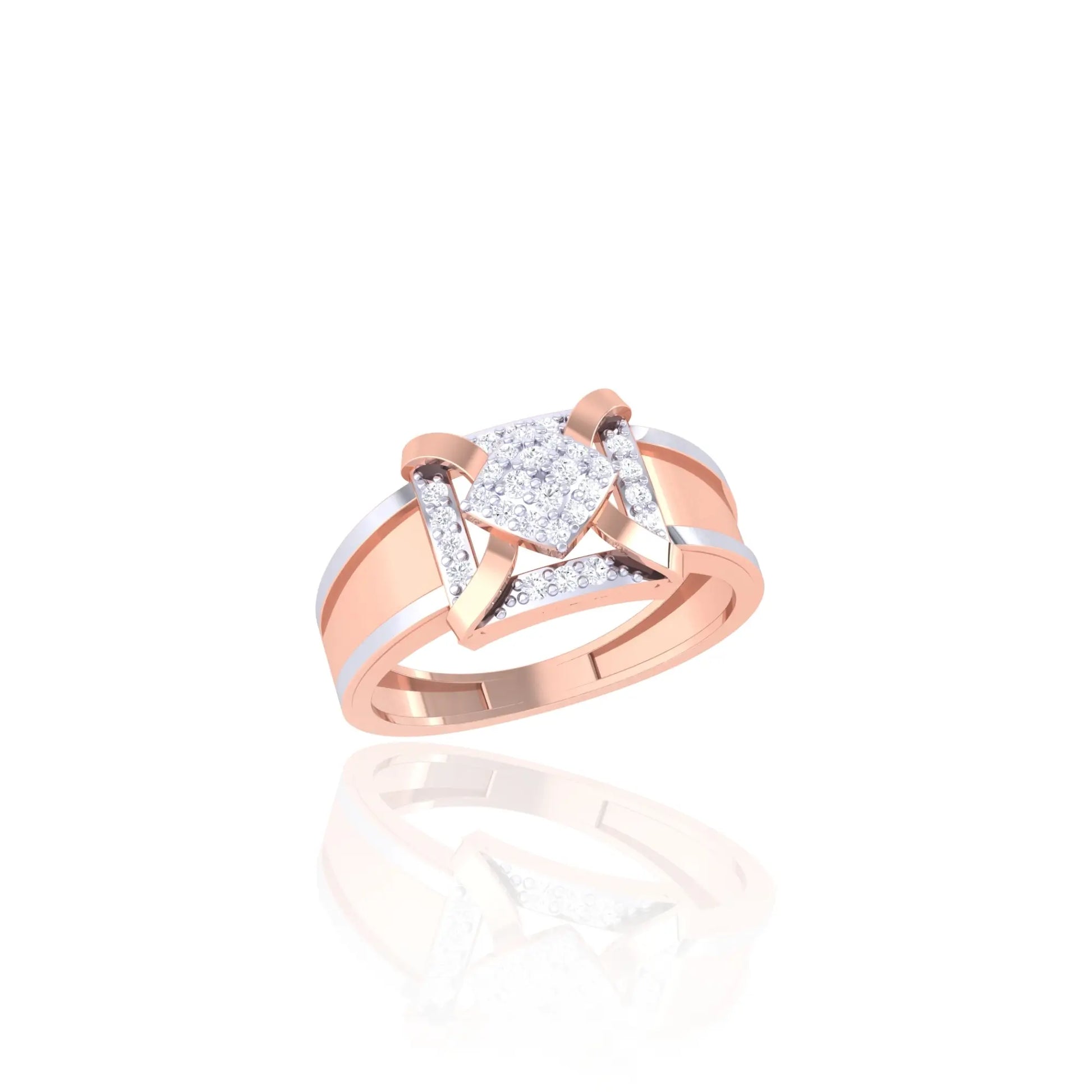 92.5 Silver Men's Ring with Diamond-Like Accents