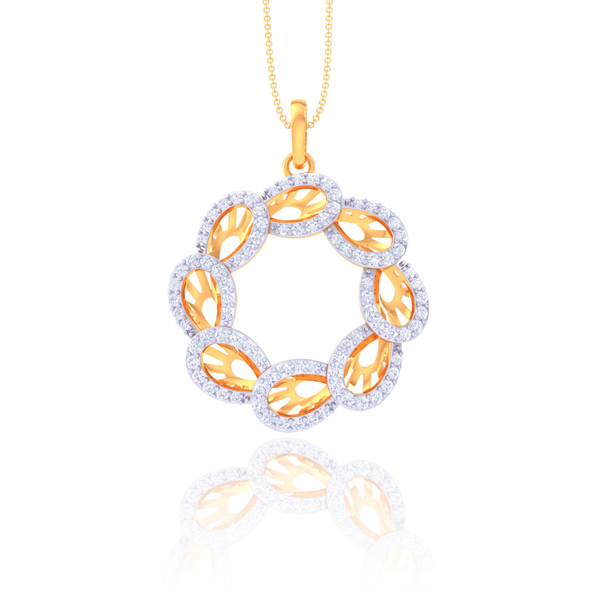 Elegant 925 Silver Round Pendant & Chain for Women
