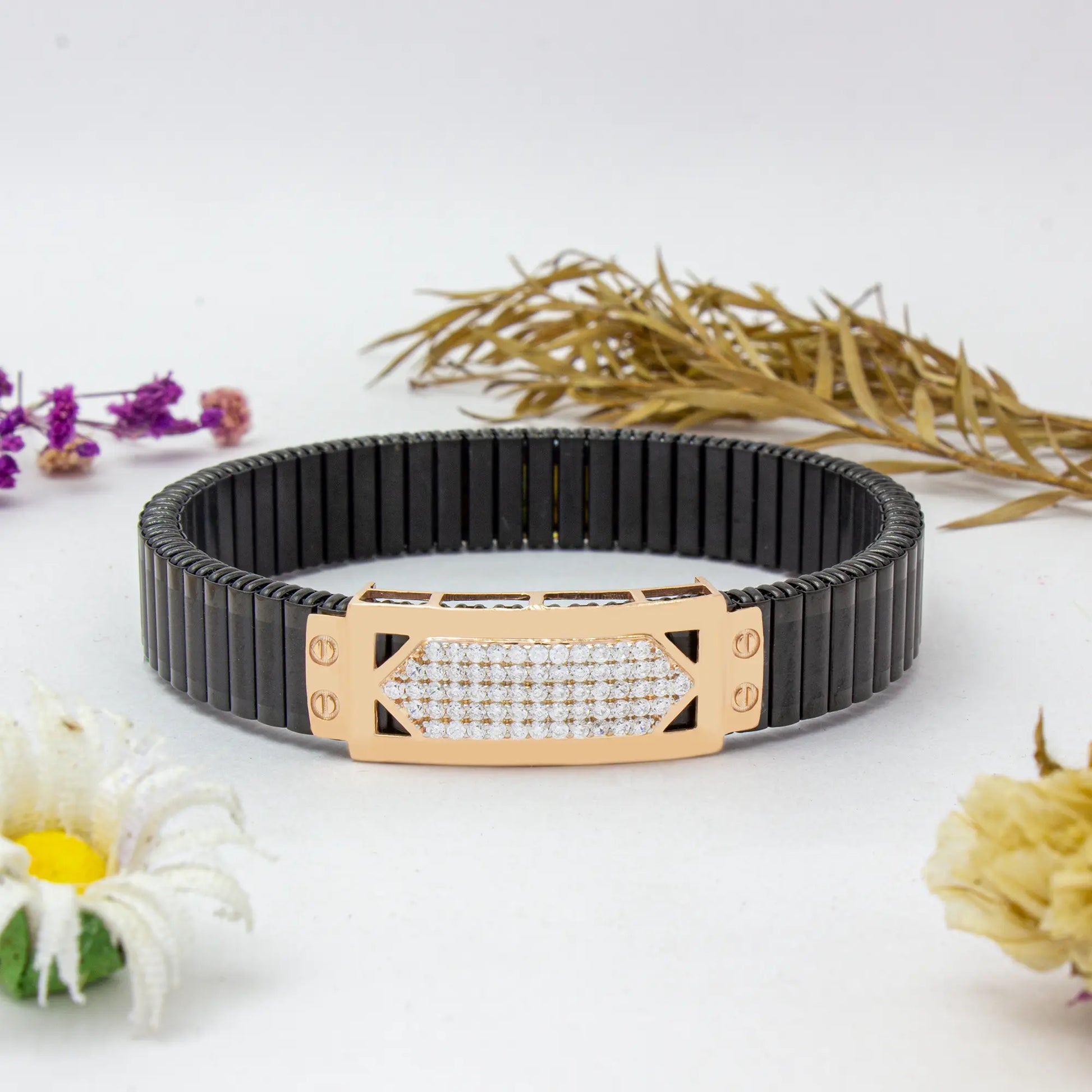 925 Silver Classy Design Rose Gold Men's Rolex Bracelet