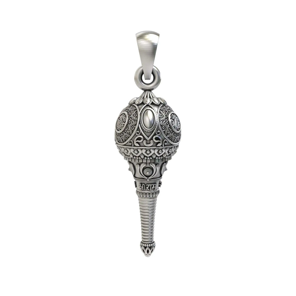 925 Silver Hanumanji Gada Pendant for Men & Women | Unisex Religious Jewelry