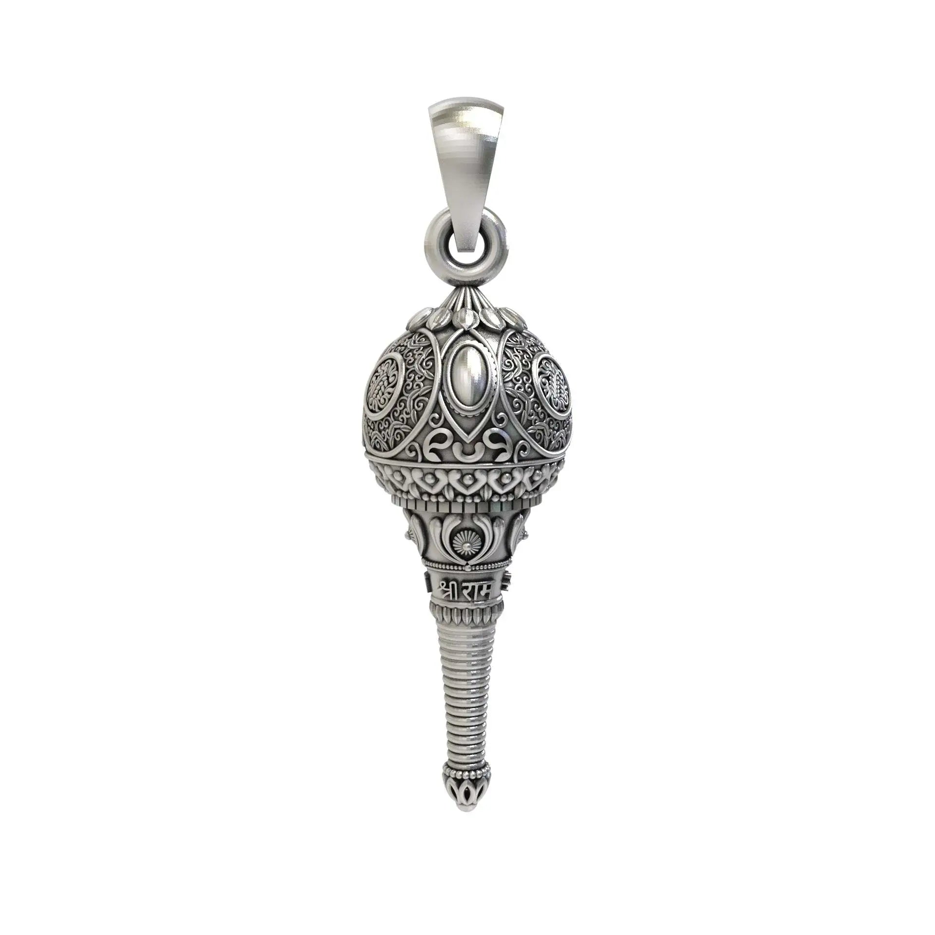 925 Silver Hanumanji Gada Pendant for Men & Women | Unisex Religious Jewelry