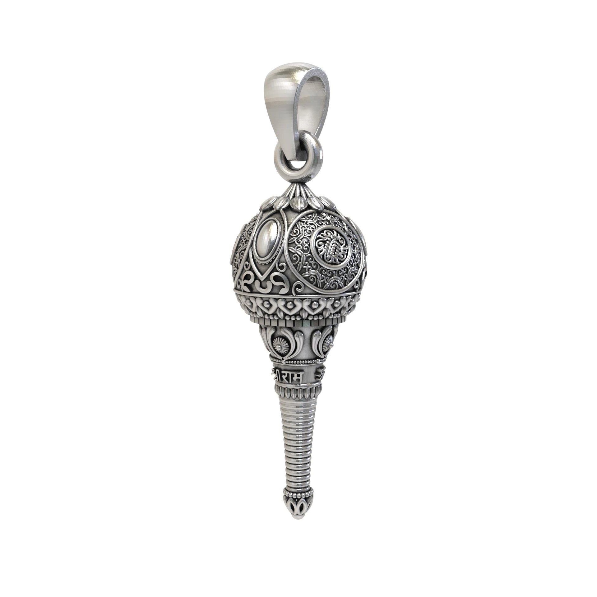 925 Silver Hanumanji Gada Pendant for Men & Women | Unisex Religious Jewelry