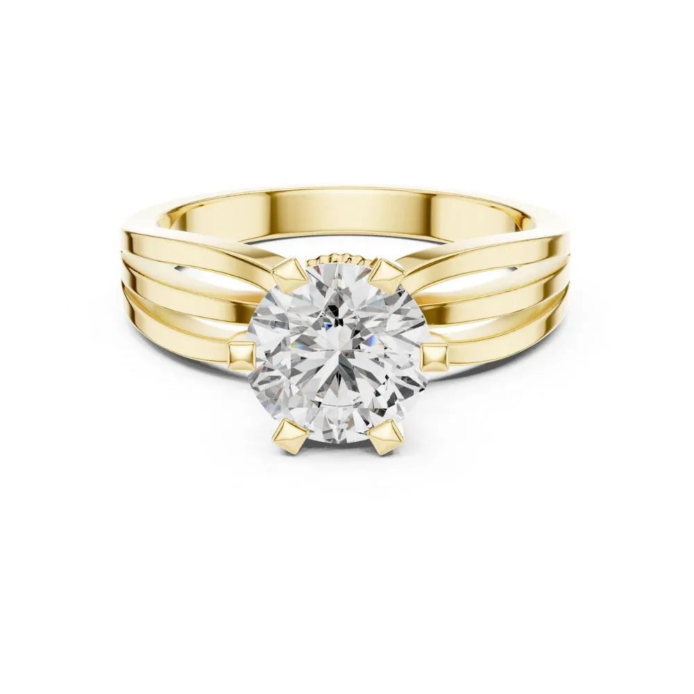 Orynio ORYNIO Aurora Triple Band Solitaire Ring in 925 Sterling Silver 92.5 silver jewellery