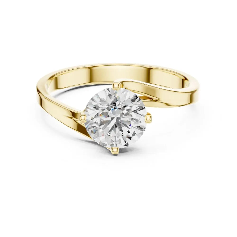 Bypass Solitaire Ring in 925 Sterling Silver | ORYNIO
