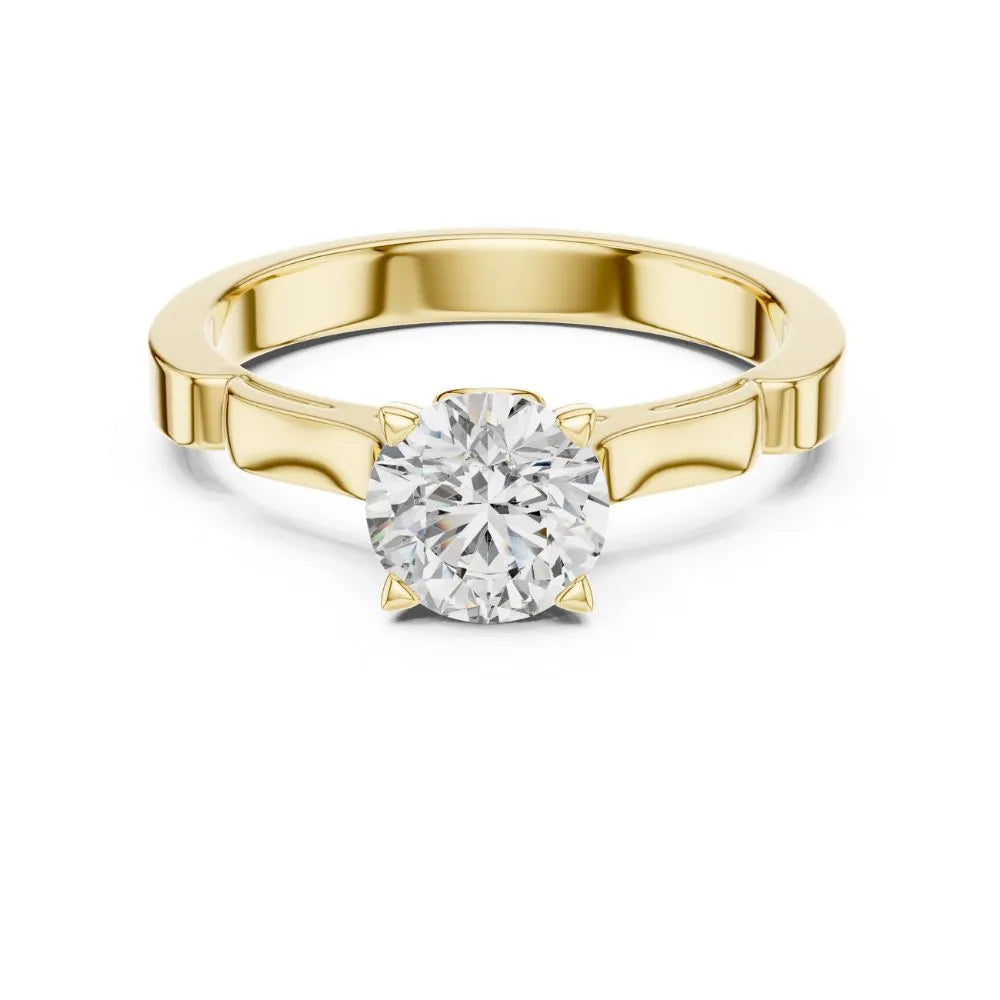 Modern Geometric Solitaire Ring in 925 Sterling Silver | ORYNIO