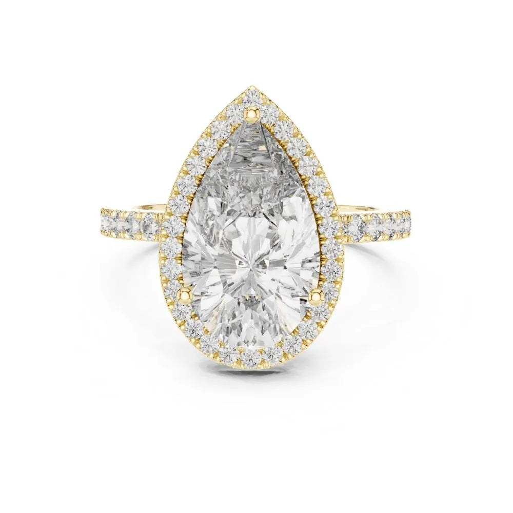 Orynio ORYNIO Eterna Pear Halo Engagement Ring in 925 Sterling Silver 92.5 silver jewellery