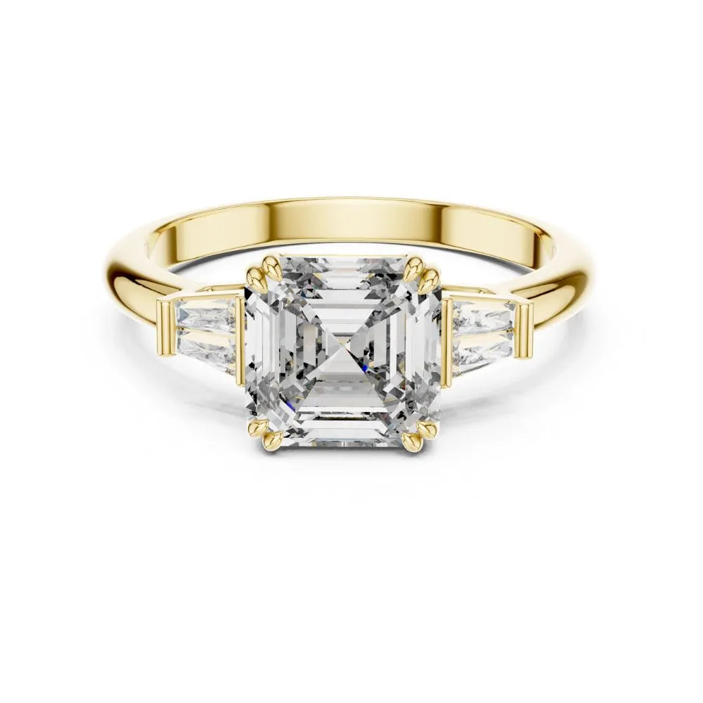 Orynio ORYNIO Prestige Asscher Three-Stone Engagement Ring in 925 Sterling Silver 92.5 silver jewellery