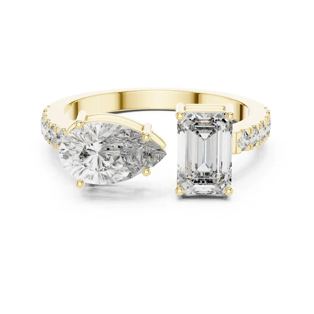 Orynio ORYNIO Avant Toi Open Bypass Diamond Ring in 925 Sterling Silver 92.5 silver jewellery