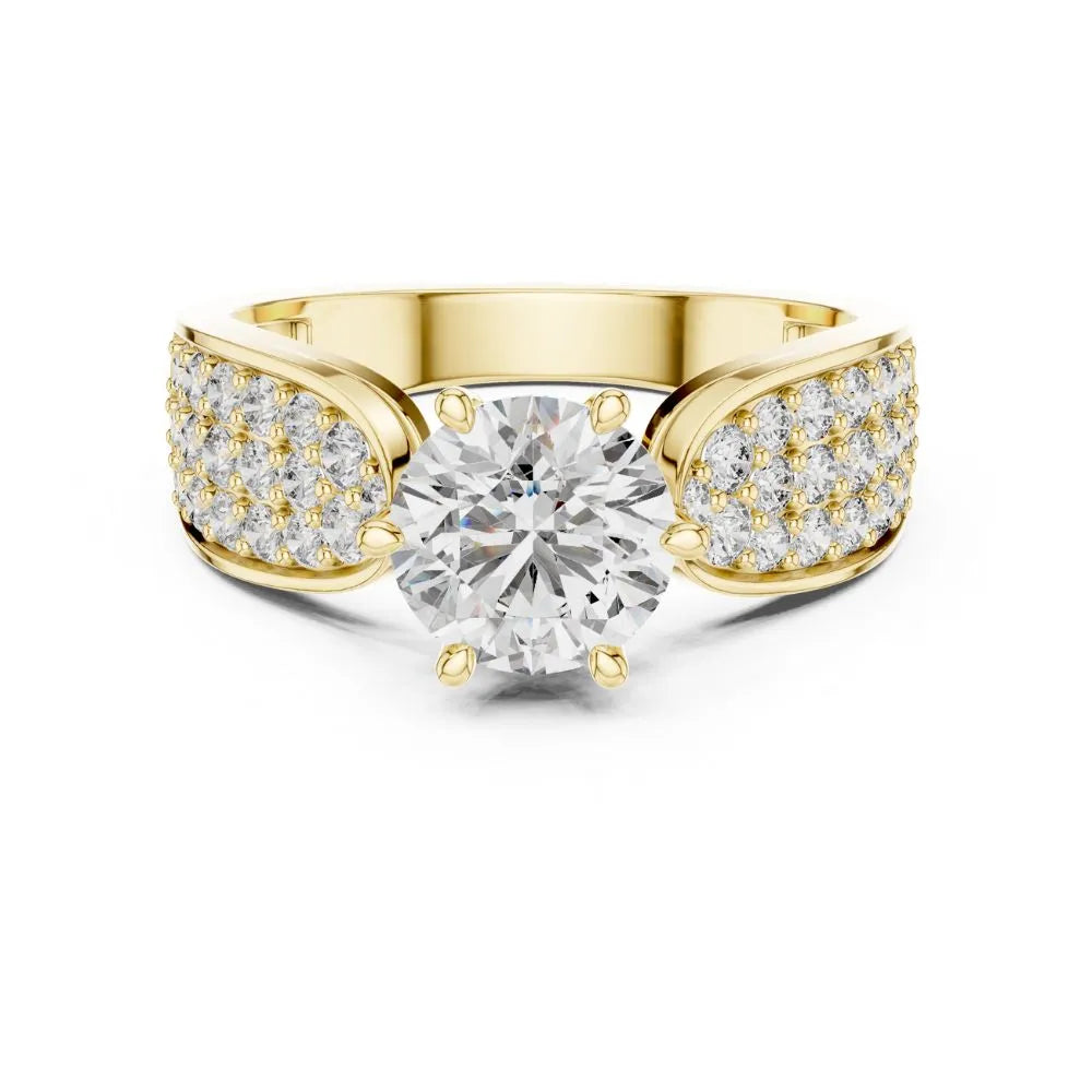 Orynio ORYNIO Regal Brilliance Solitaire Pave Sterling Silver Ring 92.5 silver jewellery