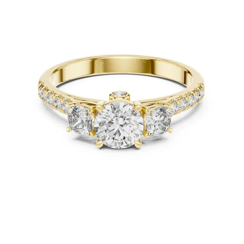 Orynio ORYNIO Radiance Three Stone Pavé Ring in 925 Sterling Silver 92.5 silver jewellery