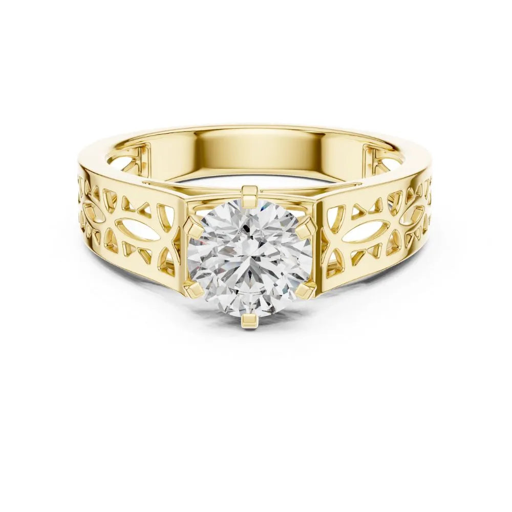 Orynio ORYNIO Aurora Lattice Solitaire Sterling Silver Ring 92.5 silver jewellery