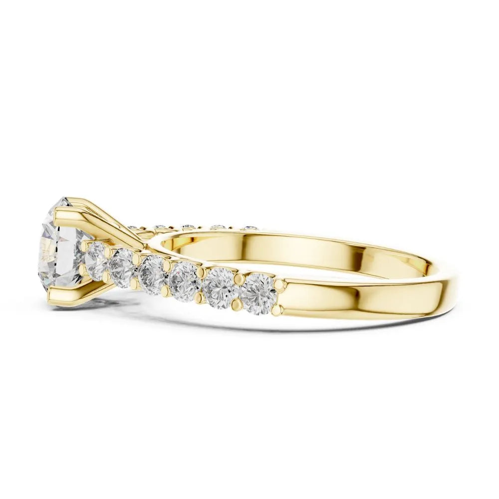 Orynio ORYNIO Radiant Grace Pavé Solitaire Sterling Silver Ring 92.5 silver jewellery