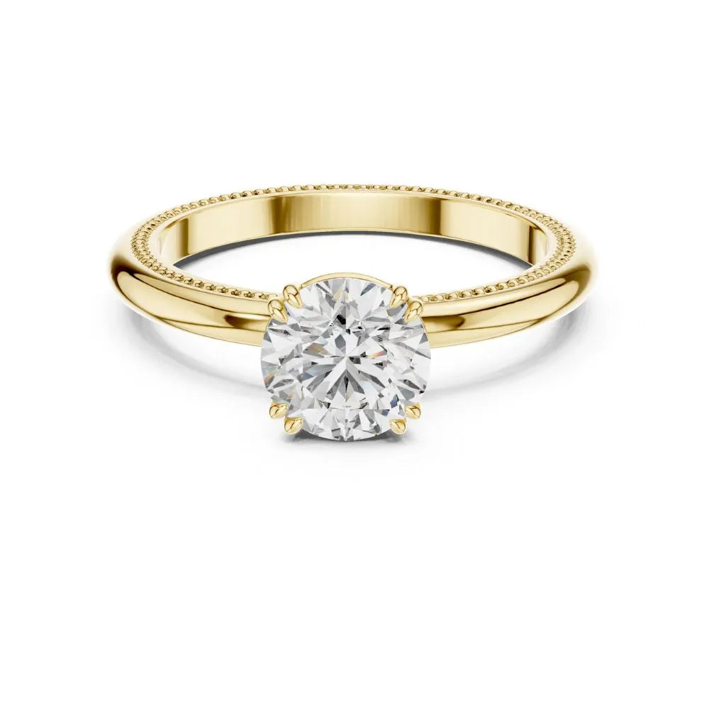 Milgrain Solitaire Ring in 925 Sterling Silver | ORYNIO