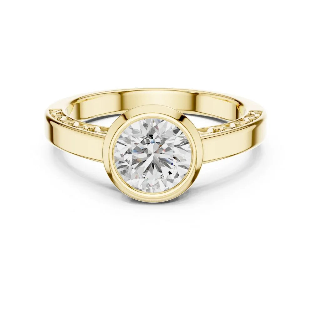 Orynio ORYNIO Luna Bezel Solitaire Sterling Silver Ring 92.5 silver jewellery