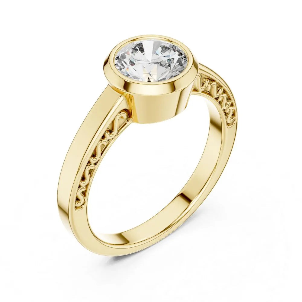 Orynio ORYNIO Luna Bezel Solitaire Sterling Silver Ring 92.5 silver jewellery