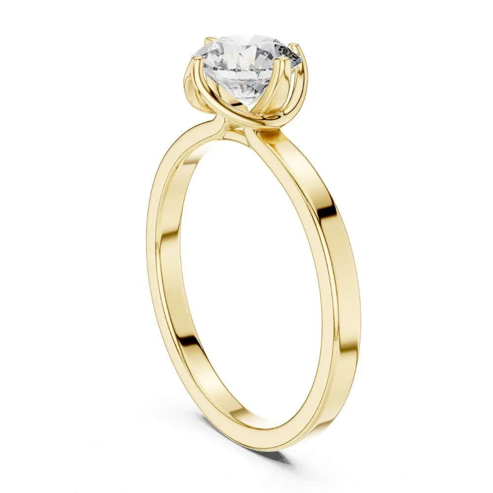 Petal Prong Solitaire Ring in 925 Sterling Silver | ORYNIO