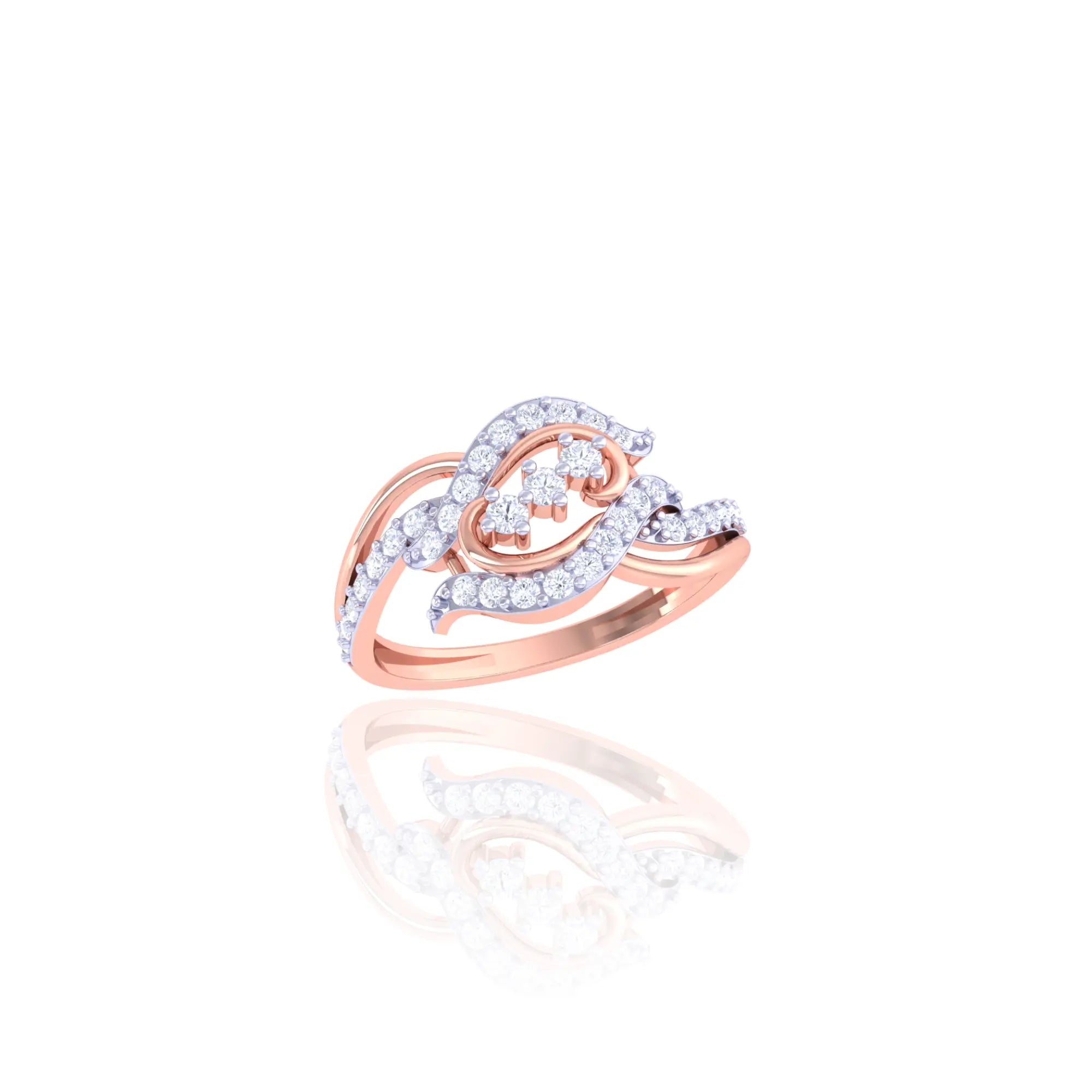 92.5 Sterling Silver Sparkling Twist Ring with CZ Stones