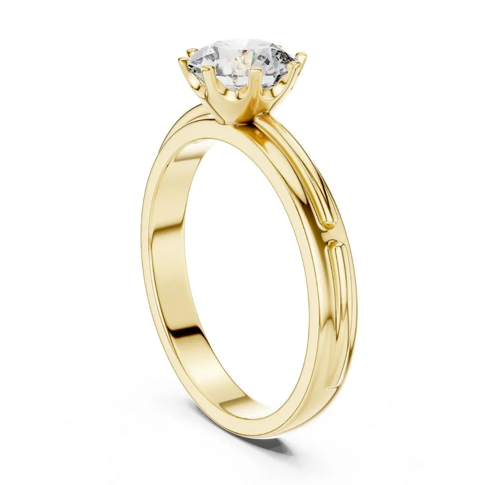 Elegant Six-Prong Solitaire Ring in 925 Sterling Silver | ORYNIO
