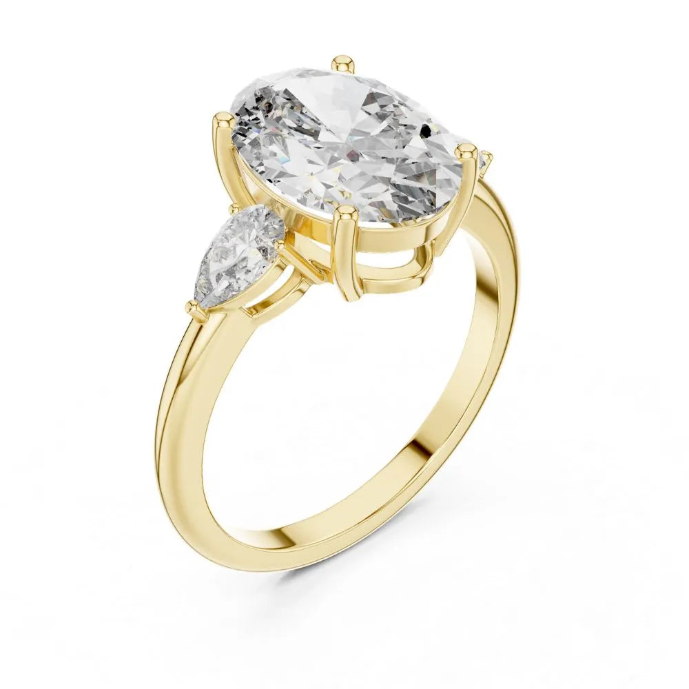 Orynio ORYNIO Elysian Oval Three-Stone Engagement Ring in 925 Sterling Silver 92.5 silver jewellery