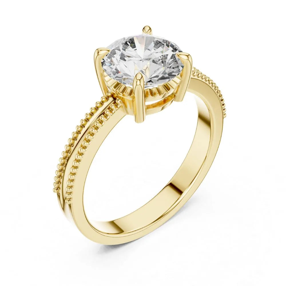Orynio ORYNIO Luméra Beaded Solitaire Ring in 925 Sterling Silver 92.5 silver jewellery