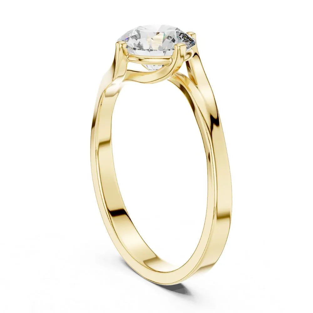 Bypass Solitaire Ring in 925 Sterling Silver | ORYNIO