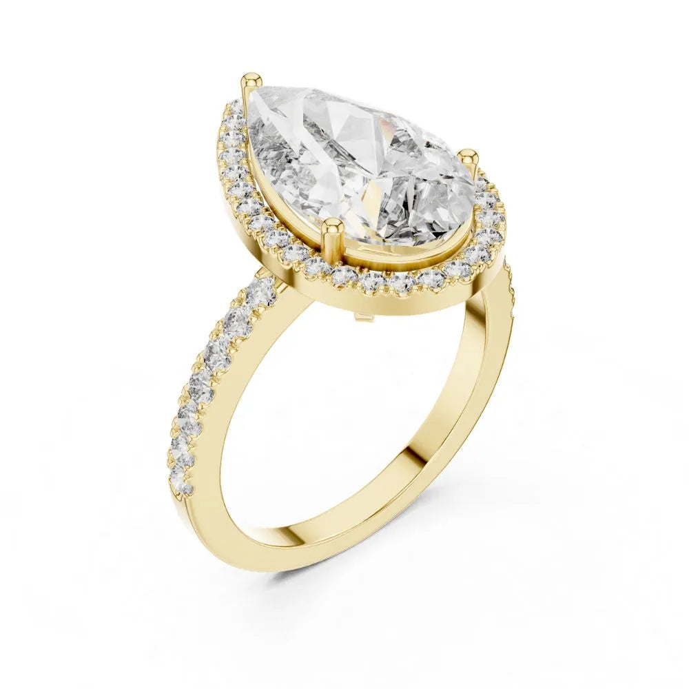 Orynio ORYNIO Eterna Pear Halo Engagement Ring in 925 Sterling Silver 92.5 silver jewellery