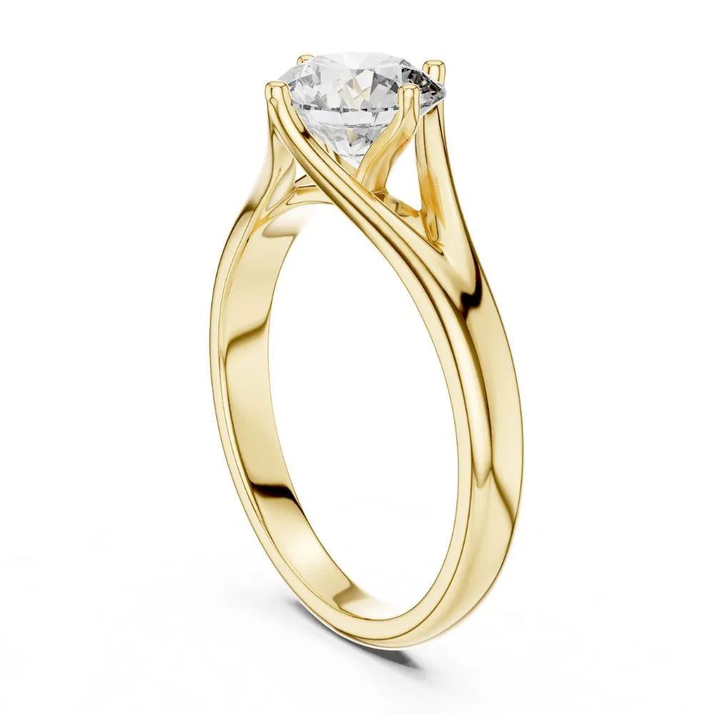 Modern Open Triangle Solitaire Ring in 925 Sterling Silver | ORYNIO