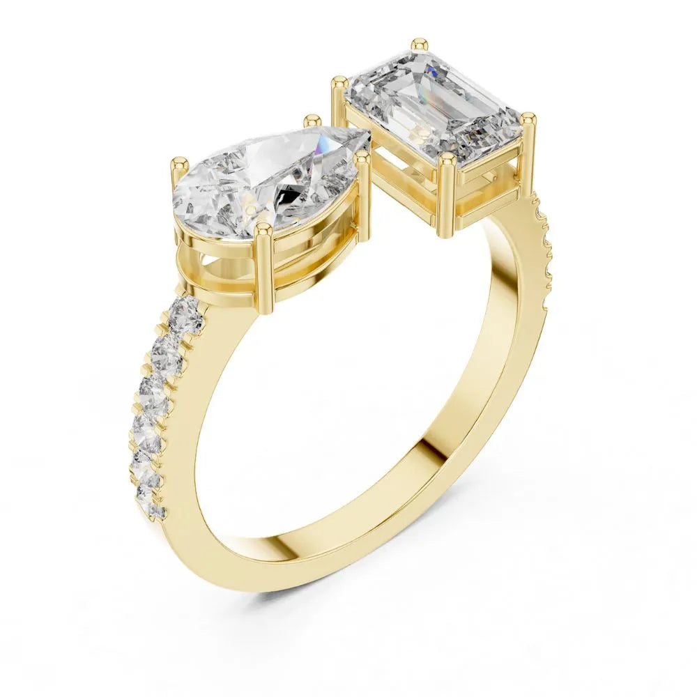Orynio ORYNIO Avant Toi Open Bypass Diamond Ring in 925 Sterling Silver 92.5 silver jewellery