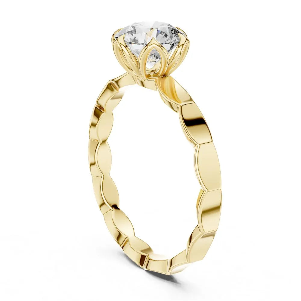 Floral Heart Solitaire Ring in 925 Sterling Silver | ORYNIO