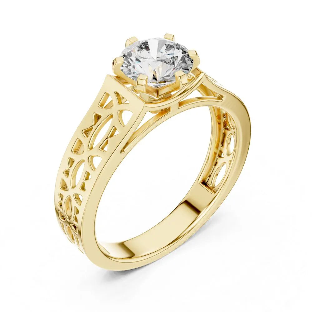Orynio ORYNIO Aurora Lattice Solitaire Sterling Silver Ring 92.5 silver jewellery
