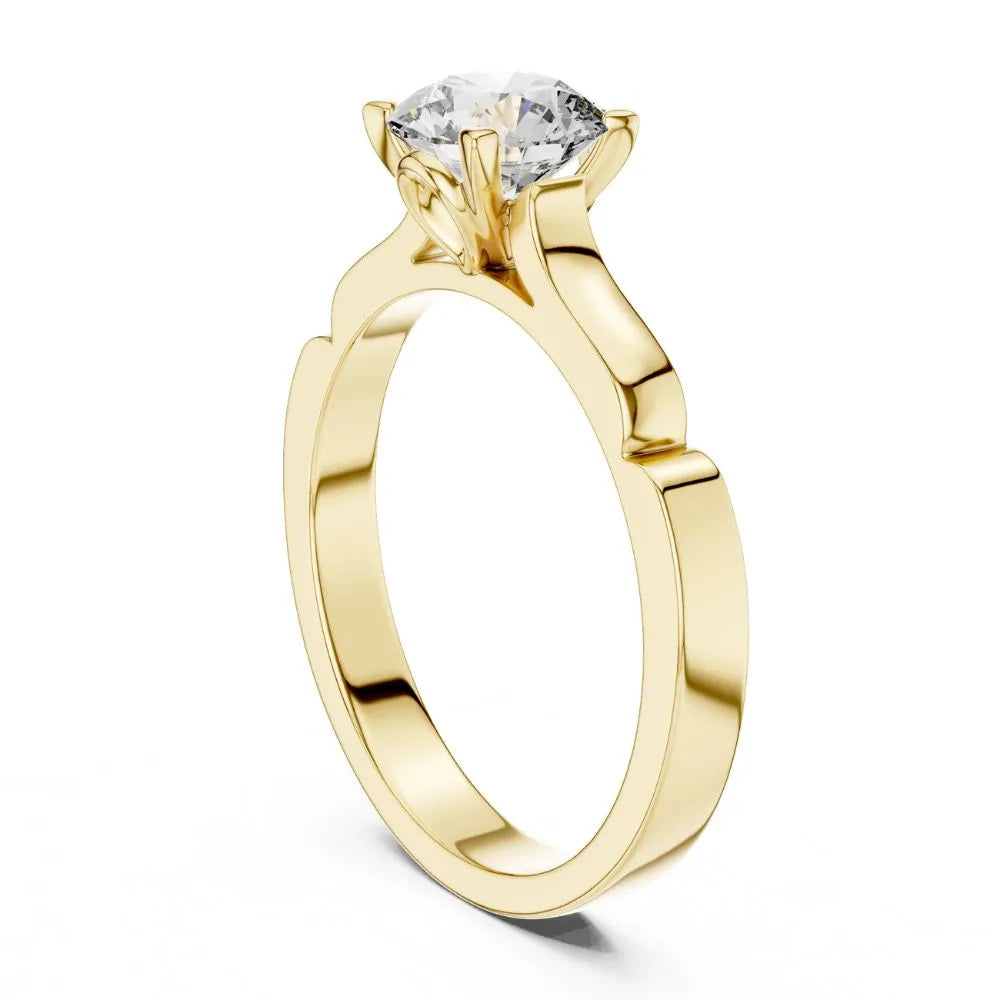 Modern Geometric Solitaire Ring in 925 Sterling Silver | ORYNIO