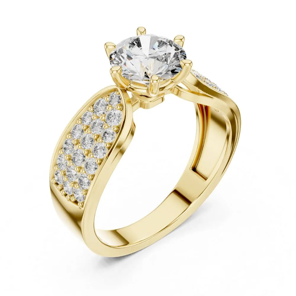 Orynio ORYNIO Regal Brilliance Solitaire Pave Sterling Silver Ring 92.5 silver jewellery