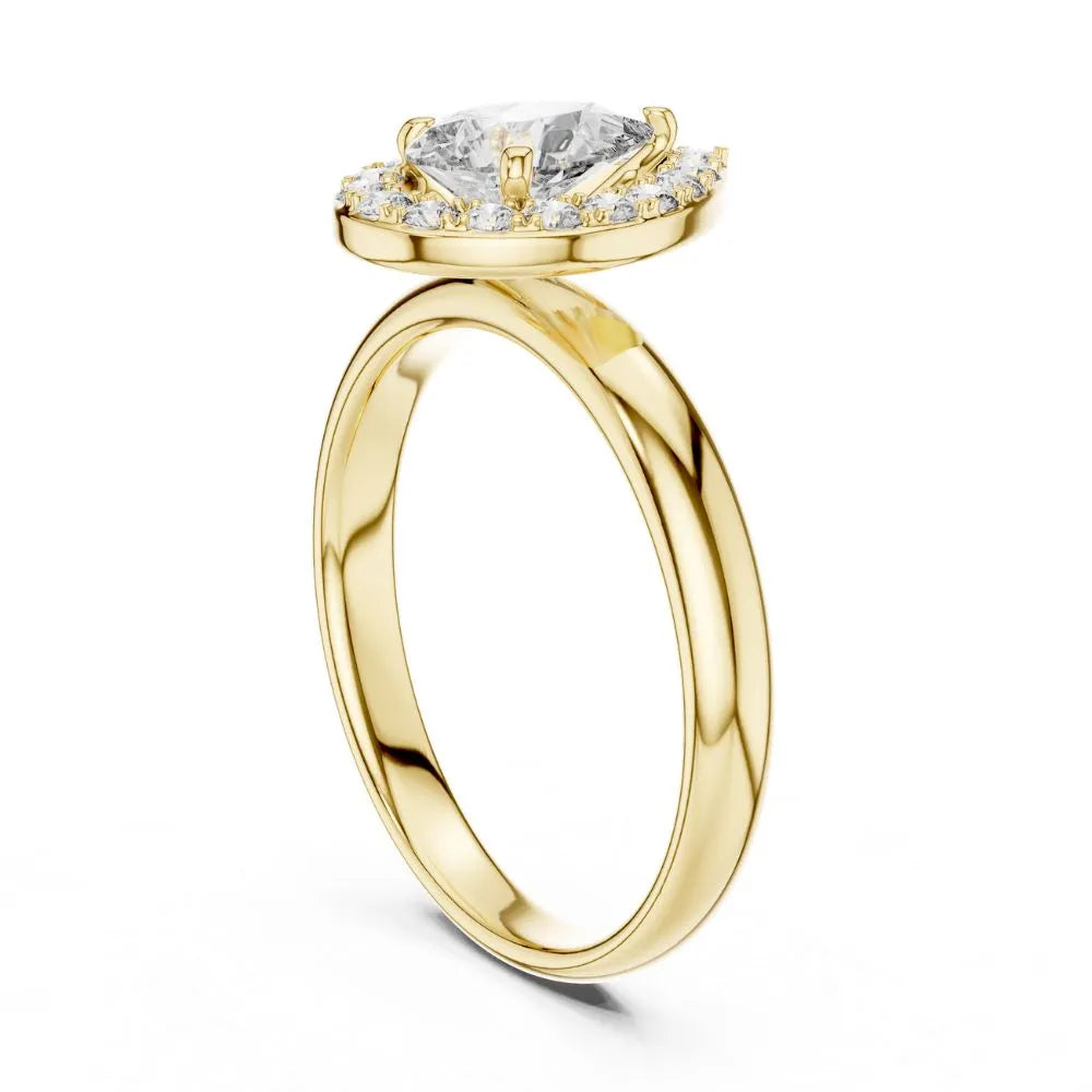 Orynio ORYNIO Lumina Halo Pear Sterling Silver Engagement Ring 92.5 silver jewellery