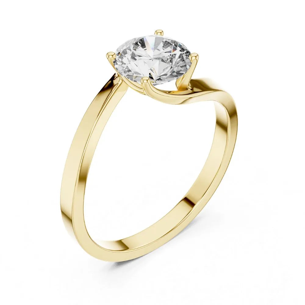 Orynio ORYNIO Aurelle Twist Solitaire Ring in 925 Sterling Silver 92.5 silver jewellery