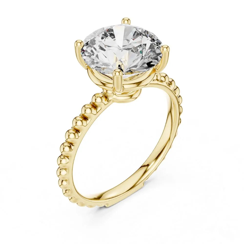 Orynio ORYNIO Roselle Beaded Solitaire Ring in 925 Sterling Silver 92.5 silver jewellery