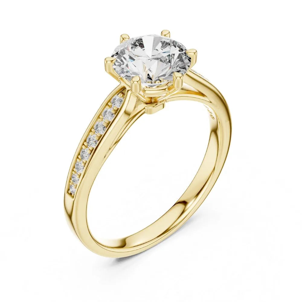 Orynio ORYNIO Radiant Pavé Solitaire Ring in 925 Sterling Silver 92.5 silver jewellery