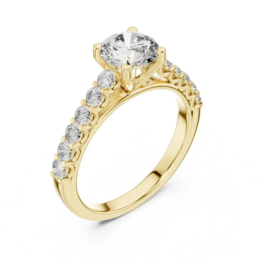 Orynio ORYNIO Radiant Grace Pavé Solitaire Sterling Silver Ring 92.5 silver jewellery