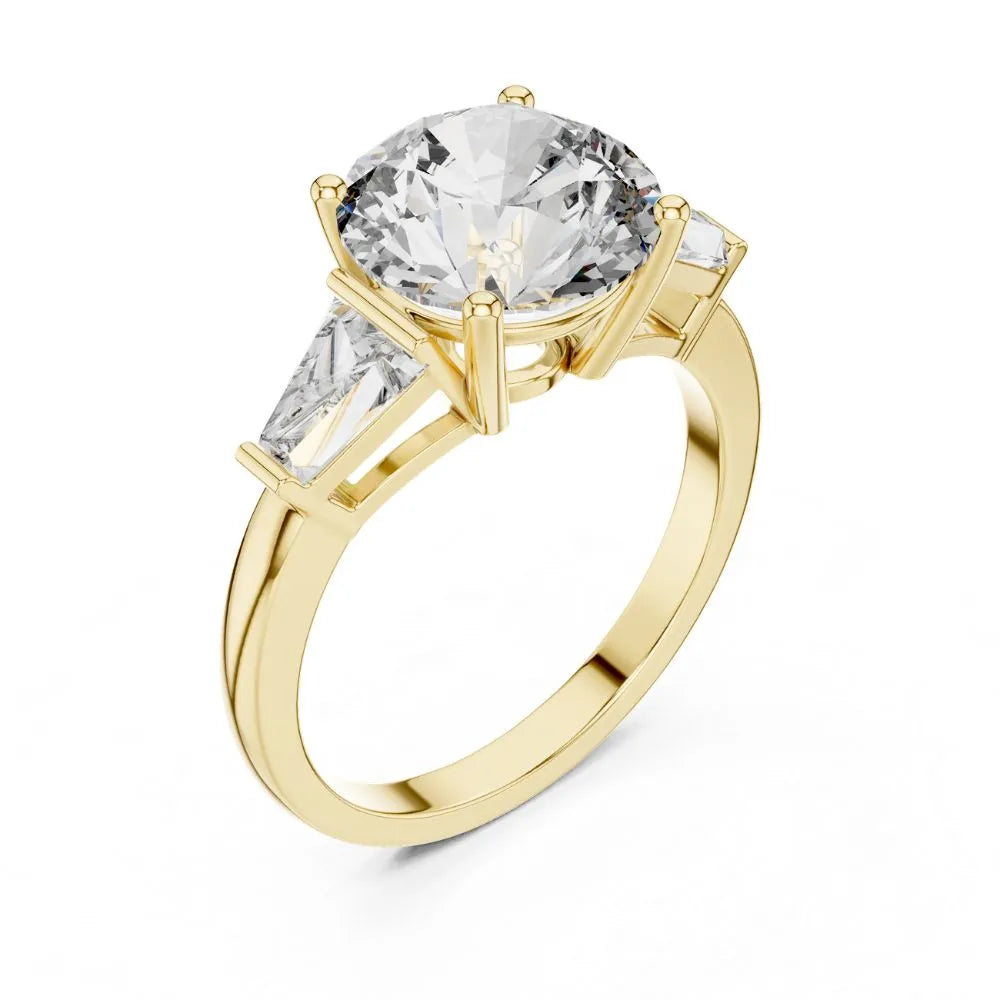 Orynio ORYNIO Radiant Harmony Three-Stone Solitaire Ring in 925 Sterling Silver 92.5 silver jewellery