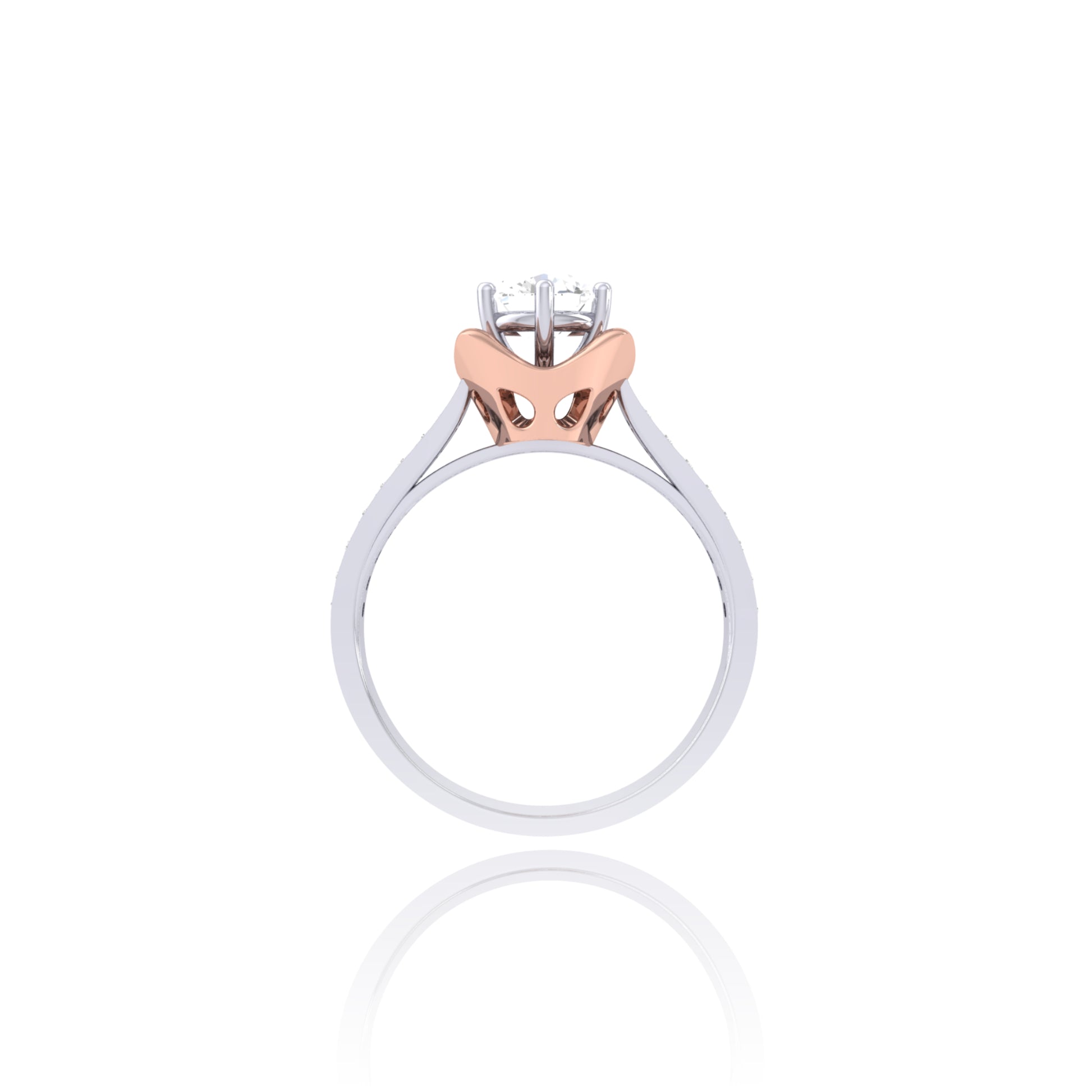 925 Silver Two-Tone Solitaire Ring for Women