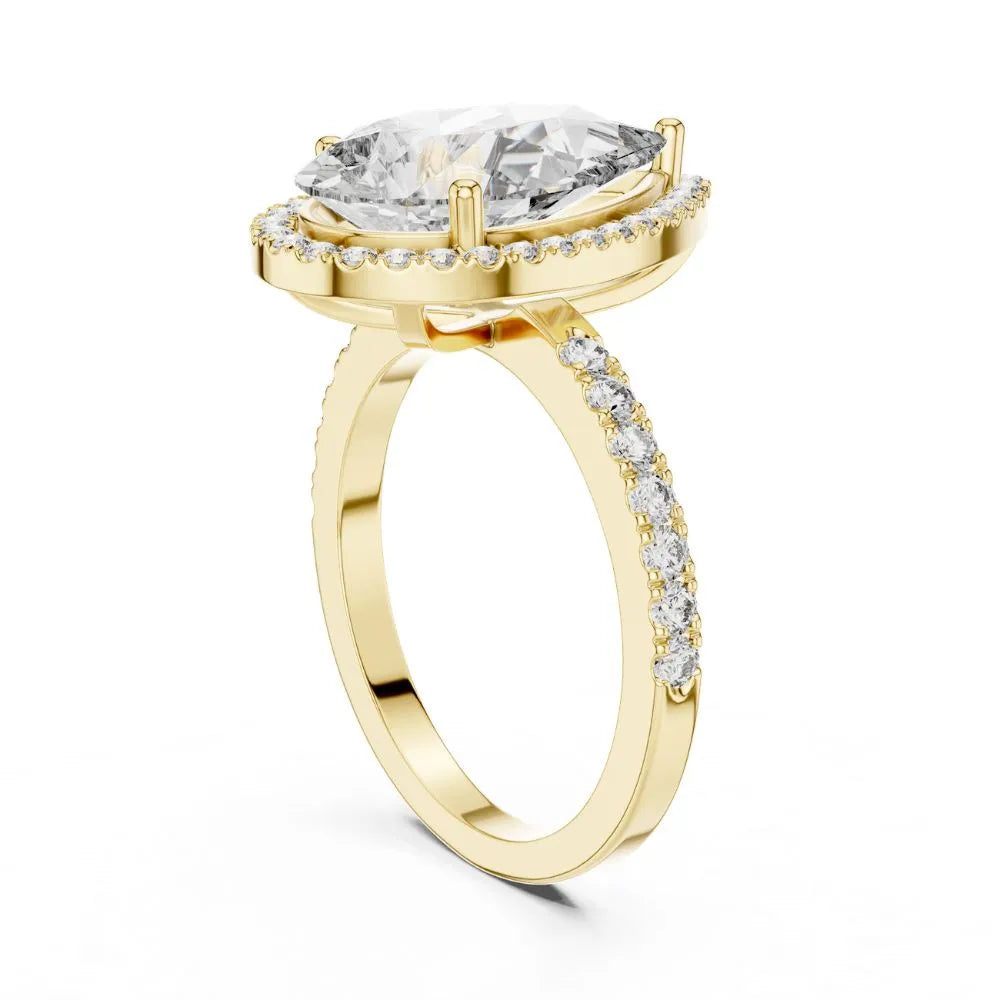 Orynio ORYNIO Eterna Pear Halo Engagement Ring in 925 Sterling Silver 92.5 silver jewellery