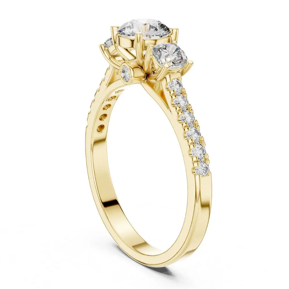 Orynio ORYNIO Radiance Three Stone Pavé Ring in 925 Sterling Silver 92.5 silver jewellery