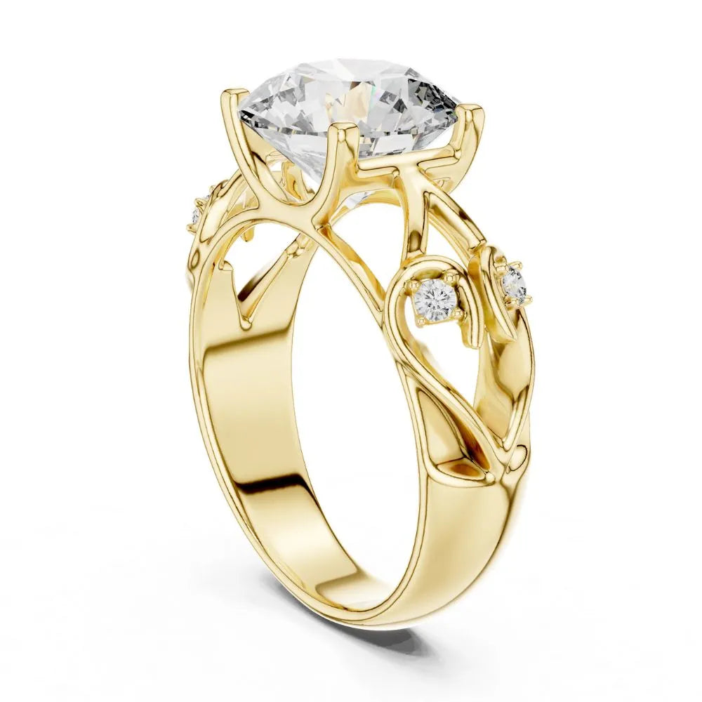Orynio ORYNIO Blossom Vine Solitaire Engagement Ring in 925 Sterling Silver 92.5 silver jewellery