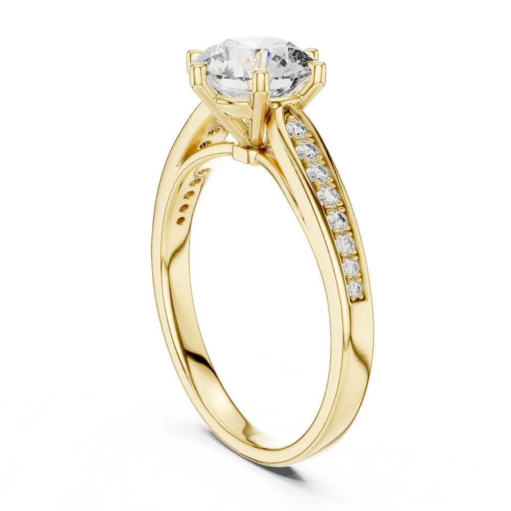Orynio ORYNIO Radiant Pavé Solitaire Ring in 925 Sterling Silver 92.5 silver jewellery