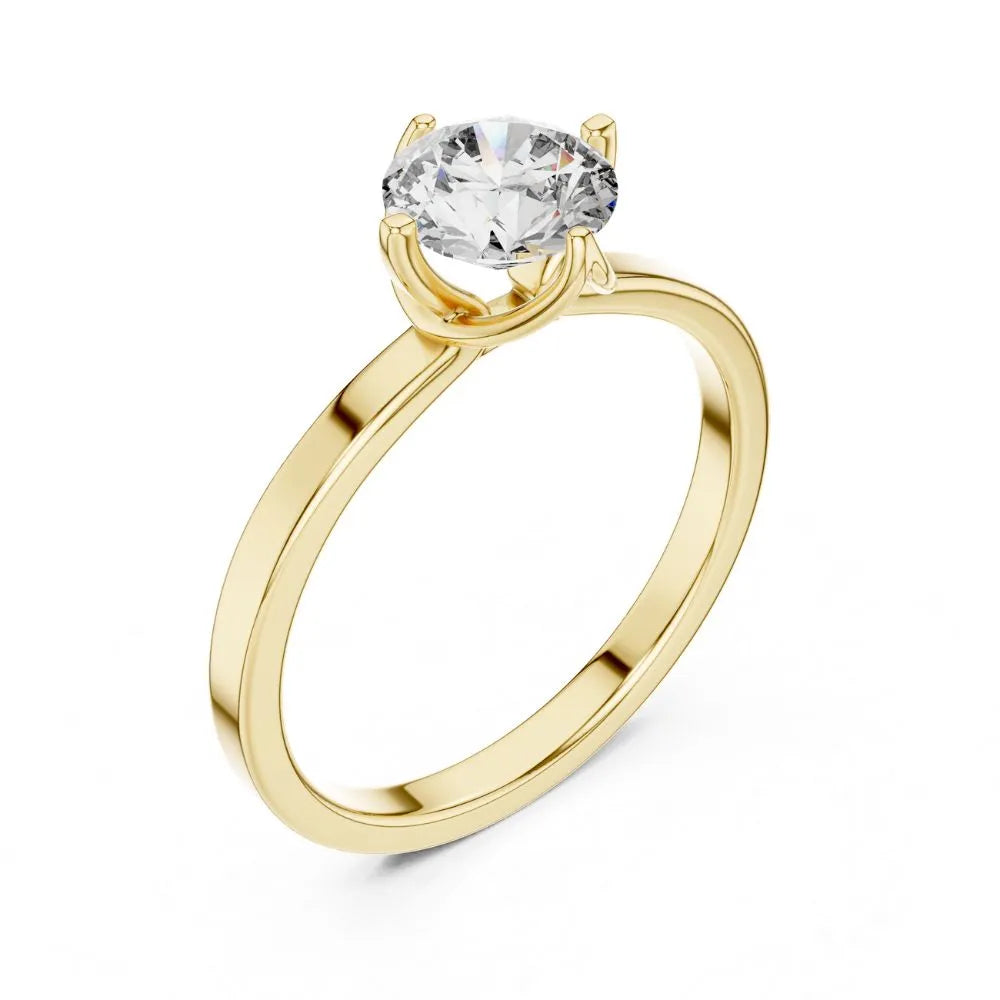 Petal Prong Solitaire Ring in 925 Sterling Silver | ORYNIO
