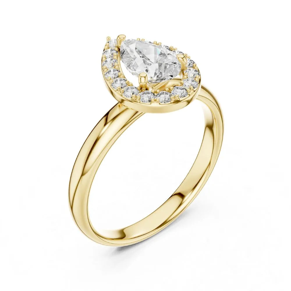 Orynio ORYNIO Lumina Halo Pear Sterling Silver Engagement Ring 92.5 silver jewellery