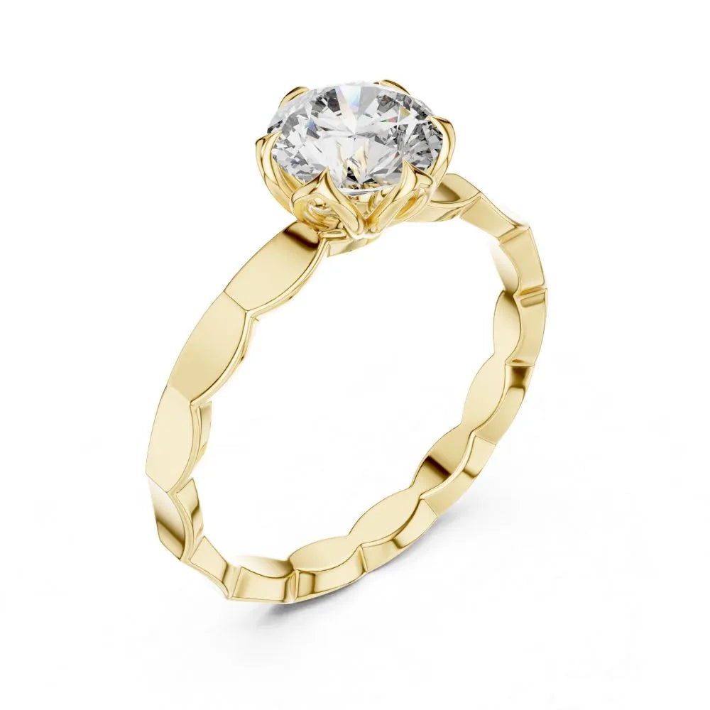 Floral Heart Solitaire Ring in 925 Sterling Silver | ORYNIO